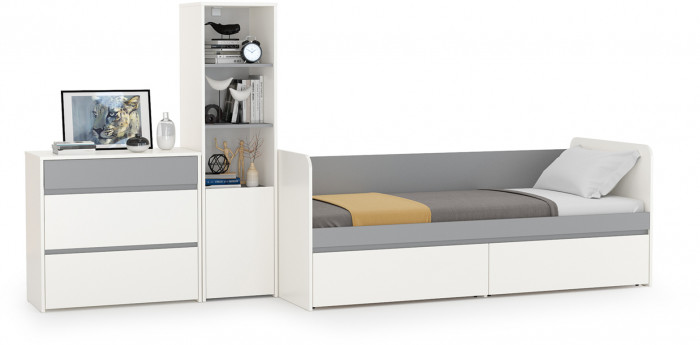 Торонто Компоновка № 24, белый шагрень/стальной серый