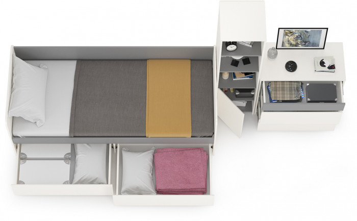 Торонто Компоновка № 24, белый шагрень/стальной серый