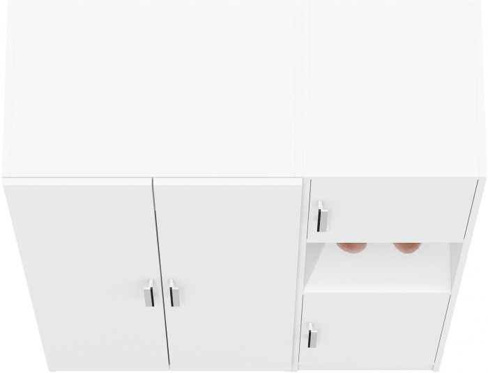 Шкаф С-МД-СК9Ш+Пенал С-МД-СК9П, белый шагрень