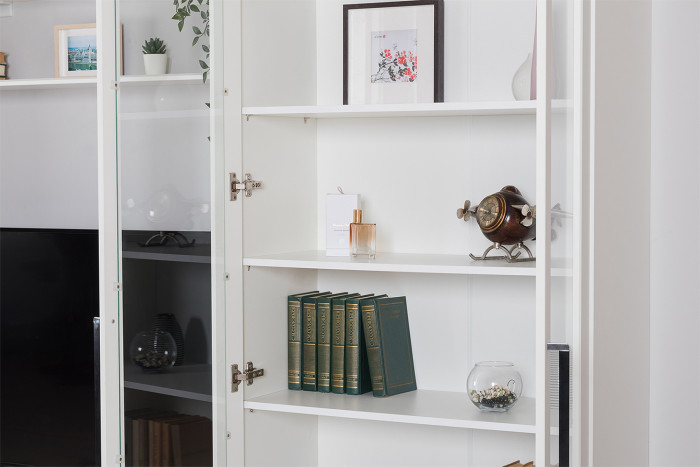 Валенсия Гостиная № 064, ЛДСП белый шагрень/МДФ белый шагрень