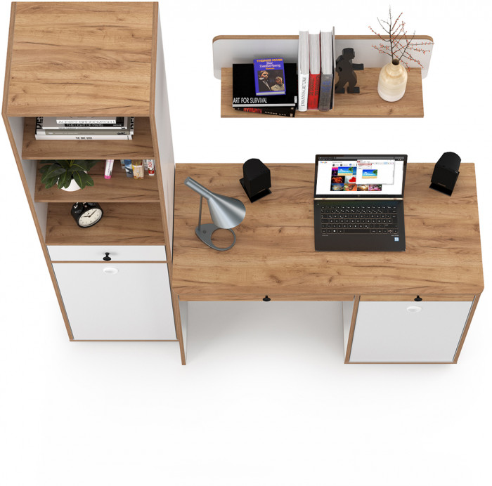 Вуди Компоновка № 03, белый премиум/дуб крафт золотой