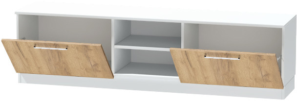 Тумба для ТВ-техники напольная "Иннэс-7", Белый/Крафт золотой