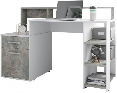 Стол компьютерный &quot;Лайф&quot; Белый/Метрополитан грей