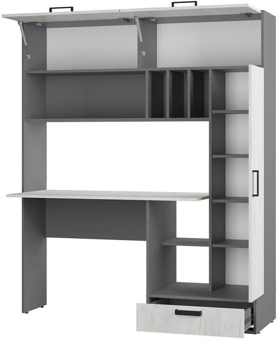 Стол письменный "Техно" Графит/дуб крафт белый