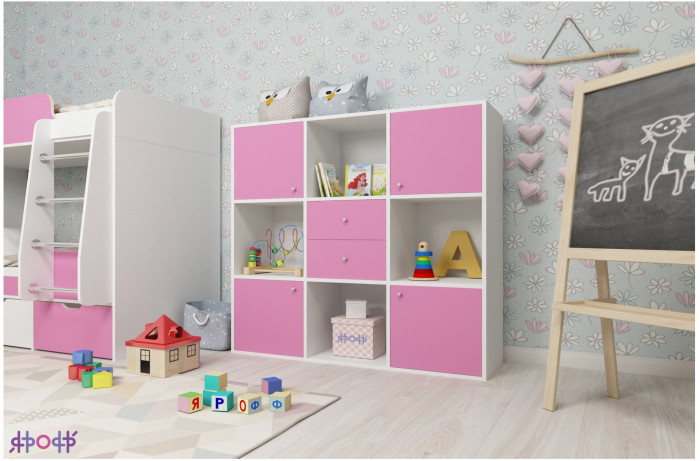 Стеллаж Джери (Дуб молочный/Лайм)