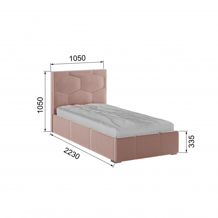 Манука Кровать интерьерная 900 пыльная роза, ПМ