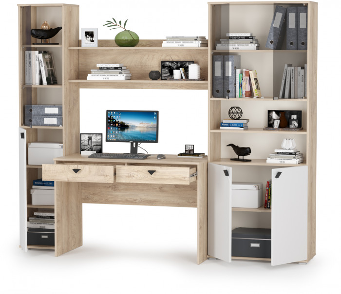 Бостон № 42, дуб эндгрейн элегантный/фасады МДФ милк рикамо софт