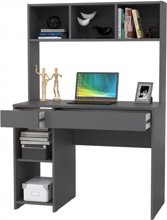 Стол компьютерный Комфорт 12.77F, цвет тёмно-серый, ШхГхВ 100х49,8х147 см., универсальная сборка