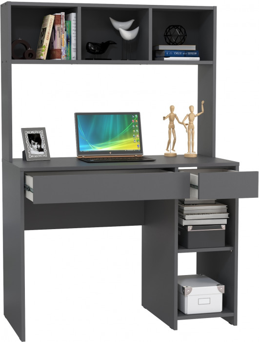 Стол компьютерный Комфорт 12.77F, цвет тёмно-серый, ШхГхВ 100х49,8х147 см., универсальная сборка