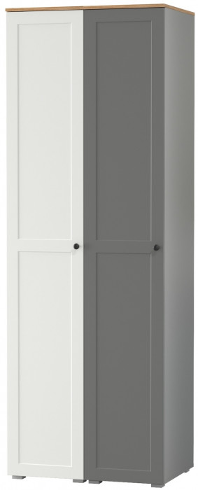 Остин 13.225 Шкаф-пенал 2 шт., цвет белый шагрень/серый графит/дуб крафт золотой, ШхГхВ 80х54,3х229,6 см., универсальная сборка