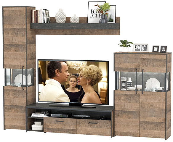 Трувор Гостиная 025, дуб гранж песочный/интра