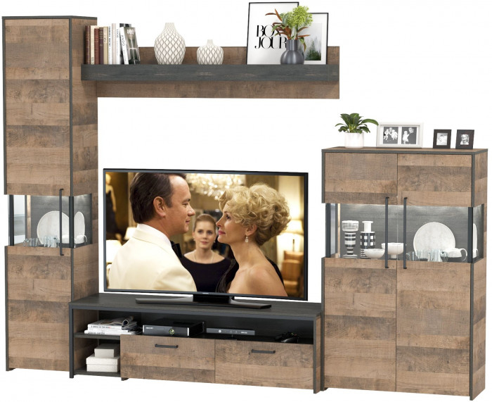 Трувор Гостиная 025, дуб гранж песочный/интра