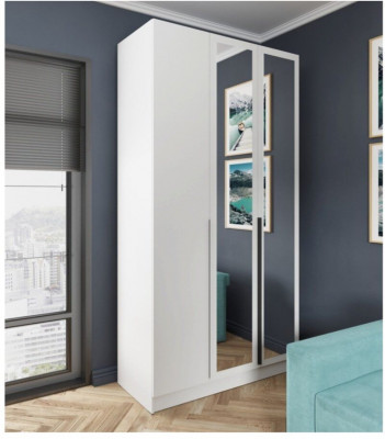 Шкаф Мадрид 1200 с зеркалом белый