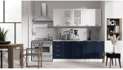 Кухня МДФ Агава 2000 (антрацит, Белый)