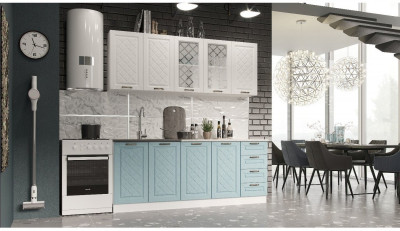 Кухня МДФ Агава 2000 (антрацит, Белый)