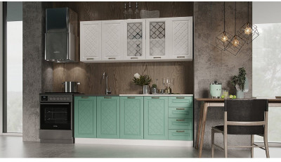 Кухня МДФ Агава 2000 (антрацит, Белый)