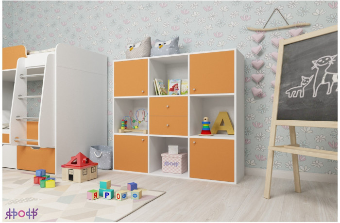 Стеллаж Джери (Белое дерево/Лайм)