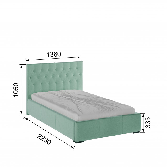 Октавия Кровать интерьерная 120 мятный ромб, ортопед