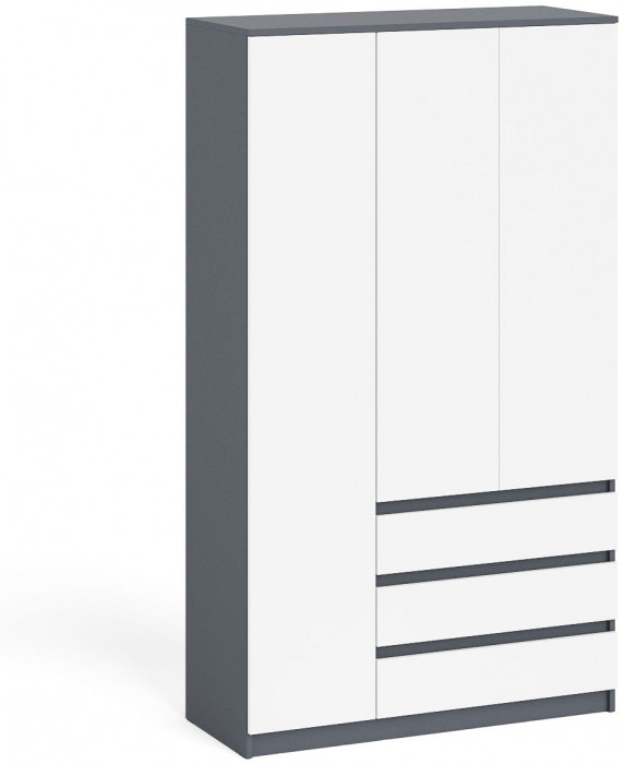 Мори Шкаф МШ1200.1, цвет графит/белый, ШхГхВ 120,4х50,4х209,6 см., НЕ универсальная сборка