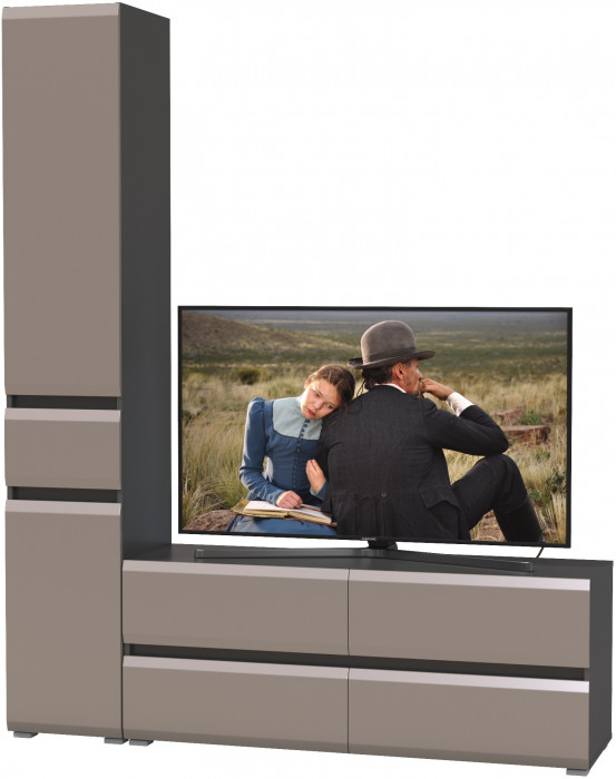 Сидней Комплектация № 015, корпус: антрацит/фасады: МДФ веллюто капучино