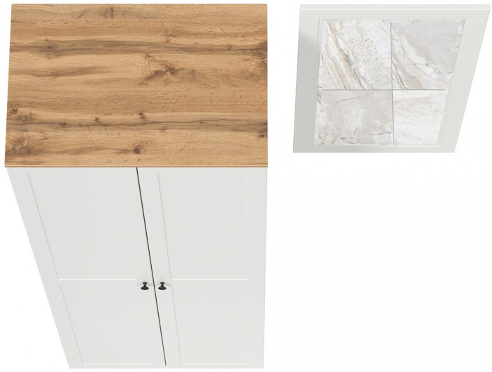 Остин Прихожая 07, цвет белый шагрень/дуб крафт золотой, ШхГхВ 139,5х54,3х229,6 см., универсальная сборка