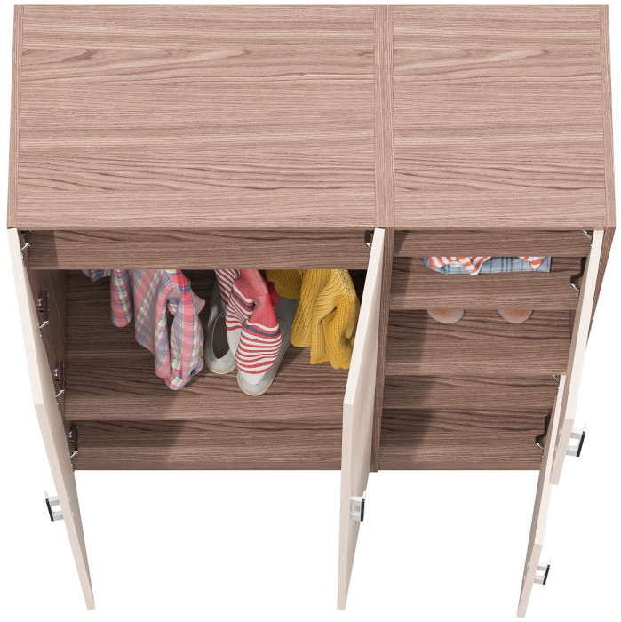 Шкаф С-МД-СК9Ш+Пенал С-МД-СК9П, ясень шимо светлый/ясень шимо тёмный