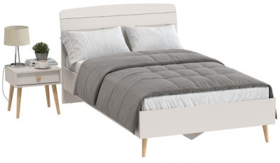 Афина Спальня Кровать 1200 + Тумба прикроватная, кашемир серый