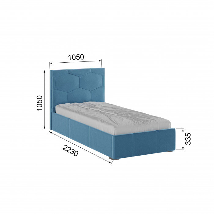 Манука Кровать интерьерная 900 светло-голубой, ПМ