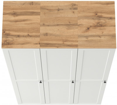 Остин 13.225 Шкаф-пенал 3 шт., цвет белый шагрень/дуб крафт золотой, ШхГхВ 120х54,3х229,6 см., универсальная сборка