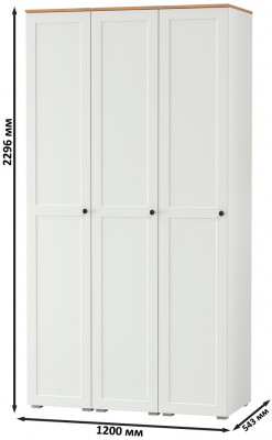 Остин 13.225 Шкаф-пенал 3 шт., цвет белый шагрень/дуб крафт золотой, ШхГхВ 120х54,3х229,6 см., универсальная сборка