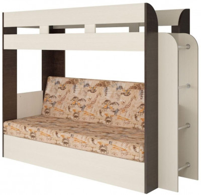 Карамель 75 кровать-диван Ясень Анкор Светлый / Бодега Темный / Ткань Саванна