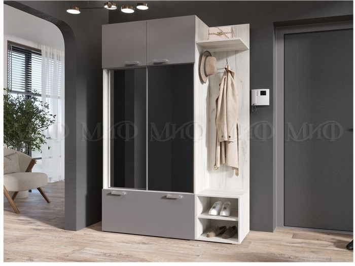 Прихожая Стелла ЛДСП (Крафт / Белый глянец)