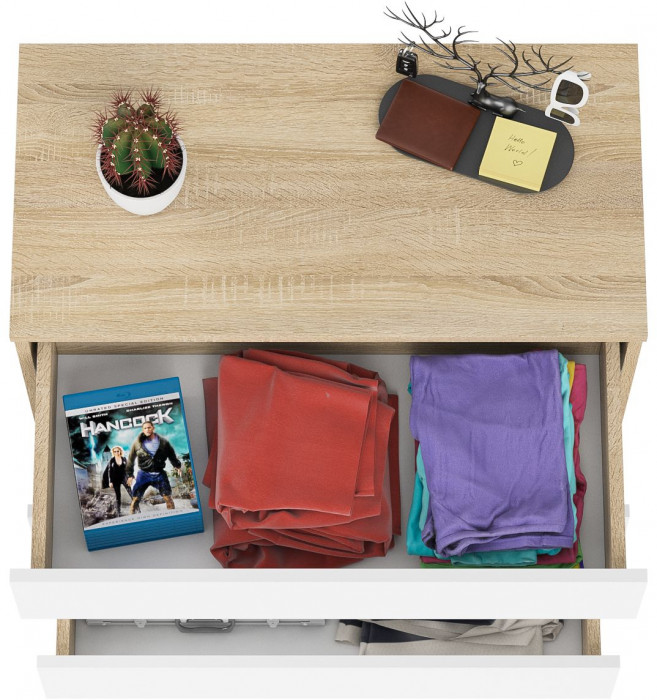 Мори Комод МК800.1, дуб сонома/белый