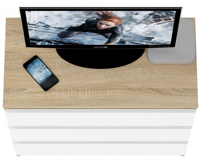 Мори Комод МК800.1, дуб сонома/белый