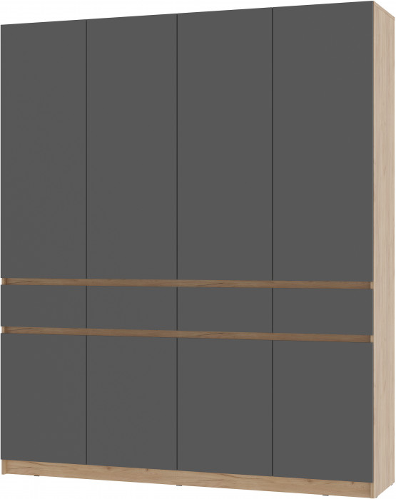 Шкаф 4-х створчатый "Багира" ШК-13 Крафт/Графит