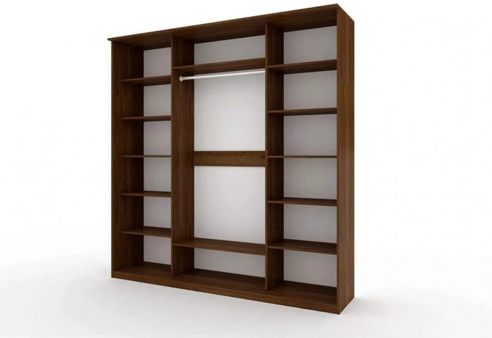 Шкаф купе Модерн 2362х600 4-х дверный 3-х секционный фотопечать №4 венге