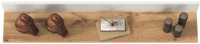 Остин 16.484 Полка, цвет белый шагрень/дуб крафт золотой, ШхГхВ 120х20х21,6 см.