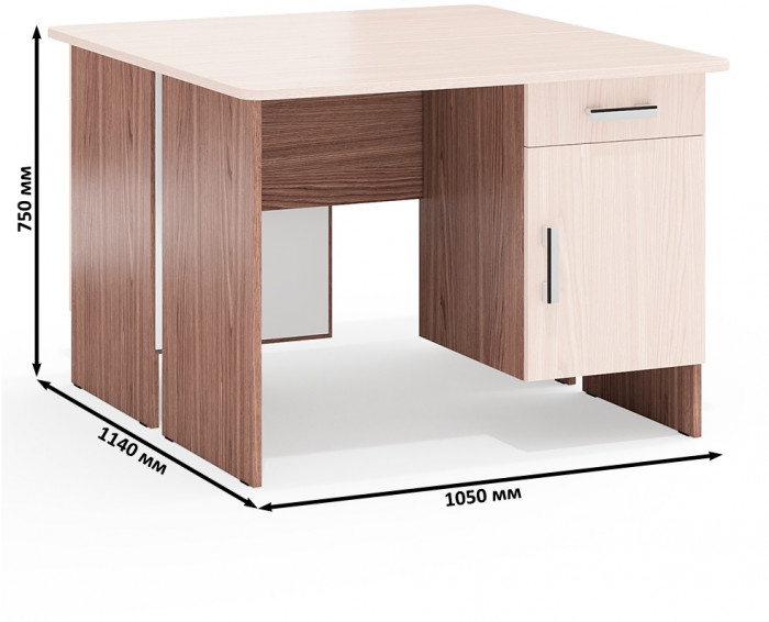 Два стола письменных С-МД-1-09, цвет ясень шимо светлый/ясень шимо тёмный, ШхГхВ 210х57х75 см., НЕ универсальная сборка