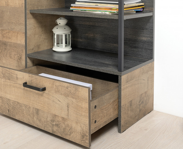 Трувор Прихожая 166, цвет дуб гранж песочный/интра, ШхГхВ 159х37х195 см., универсальная сборка