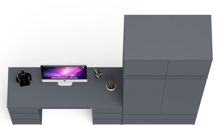 Мори компьютерный стол МС-2 + Шкаф МШ900.1 + Антресоль МА900.1, графит