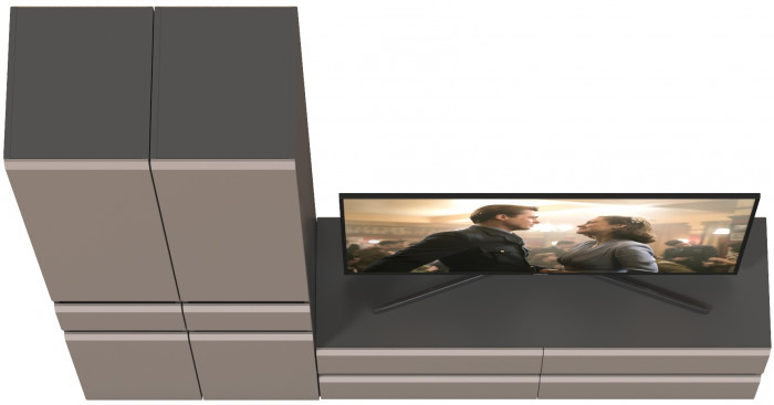 Сидней Комплектация № 017, корпус: антрацит/фасады: МДФ веллюто капучино