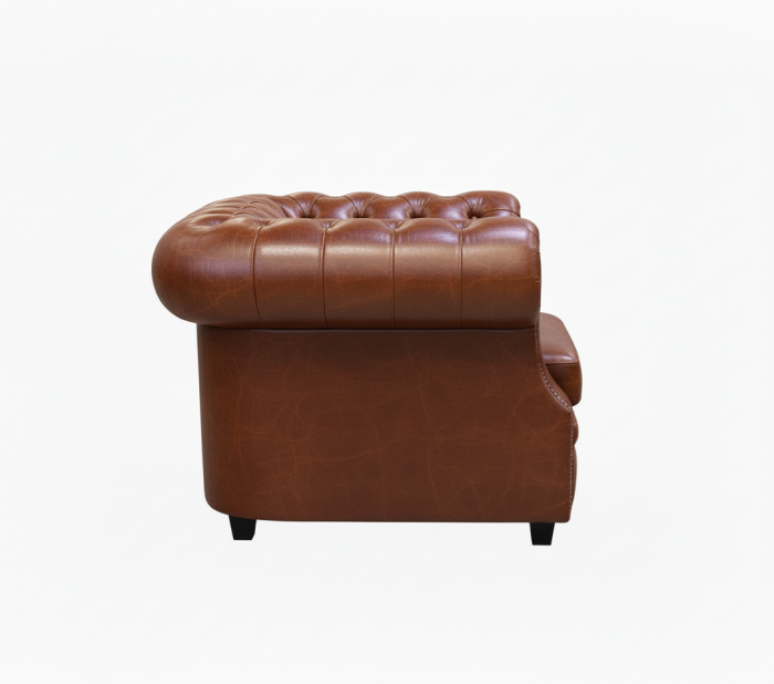 Кресло Честер ЛОФТ, экокожа, светло-коричневый