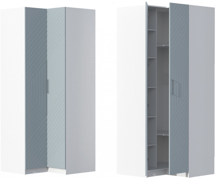 Шкаф угловой "Иннэс-7" - Белый/Монблан Р-856